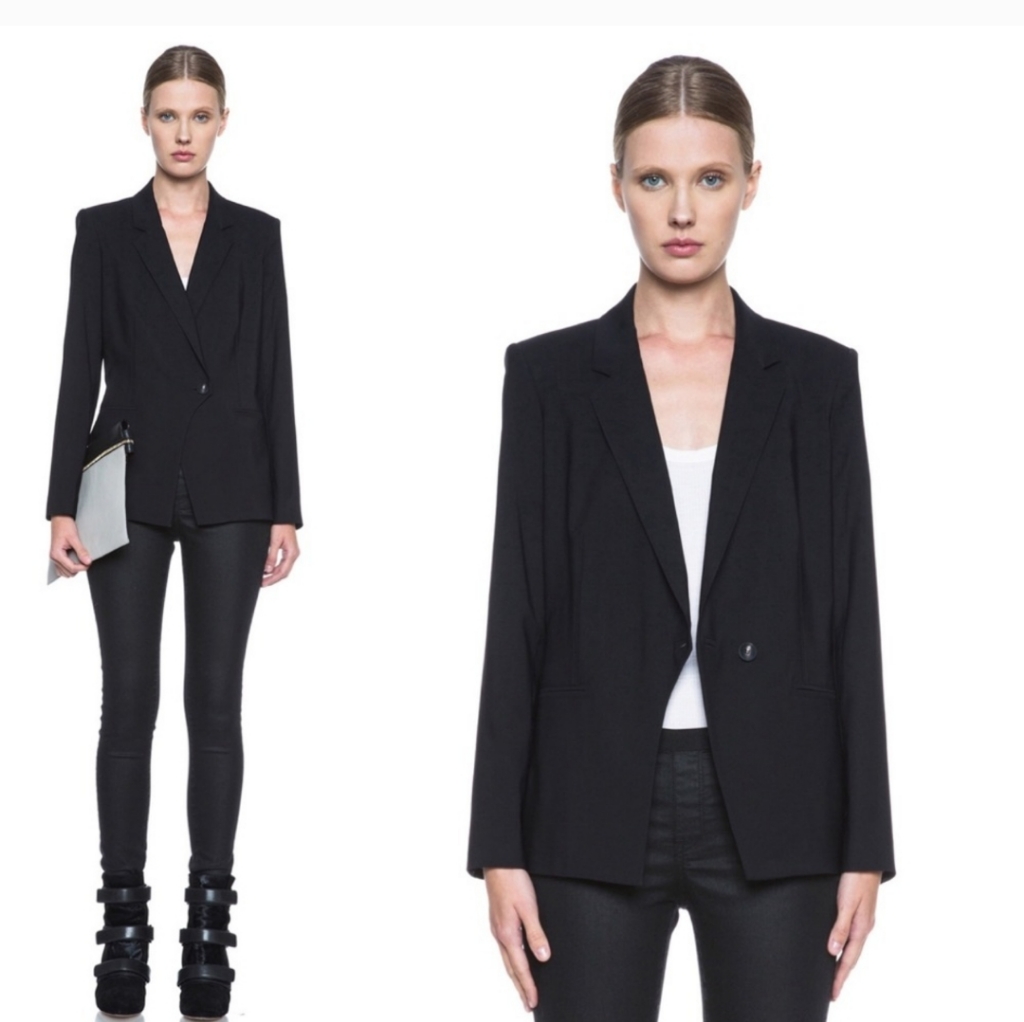 Helmut Lang Front Overlap Blazer In Black